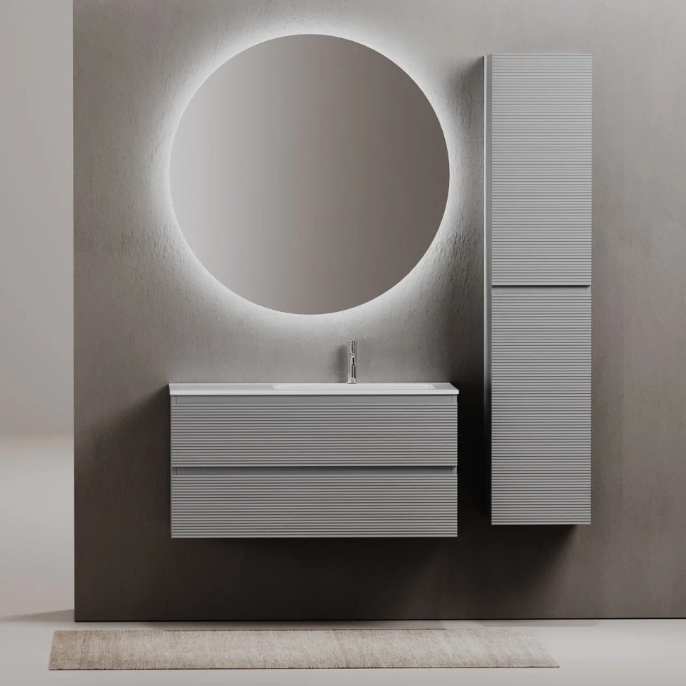 Тумба подвесная SANCOS Folk правая 995х445х500, c двумя ящиками оснащенными доводчиками, Ergraut soft, арт.FL100RES