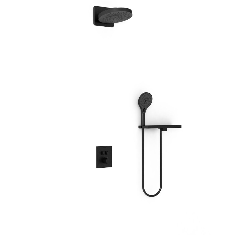 Душевой комплект Inspire VSFW-3I21T1RMB встраиваемый, термостатический, 2 режима, черный