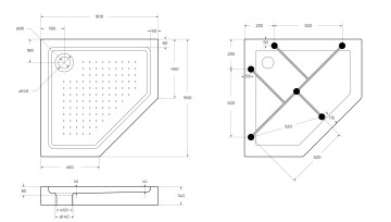 Акриловый поддон BelBagno TRAY-BB-P-90-15-W