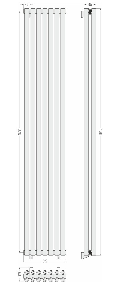 Эстет-00 1800х315 7 секций