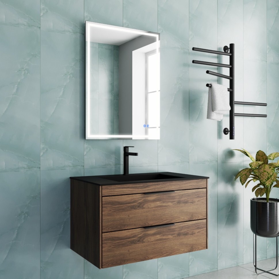 База под раковину Vincea  Chiara 2D 800 подвесная, 2 выкатных ящика soft-close, С.Oak