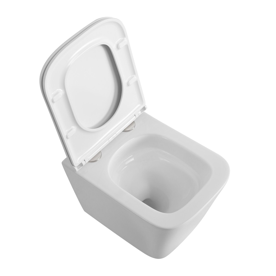 Унитаз подвесной безободковый с сиденьем и смывом TORNADO BelBagno ARDENTE-R BB520CH-TOR/SC