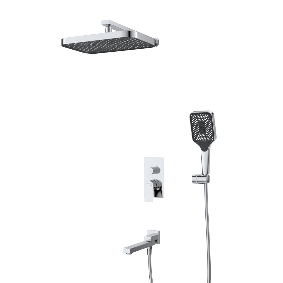 Душевой комплект встраиваемый с изливом BelBagno DUE-VDSET-CRM