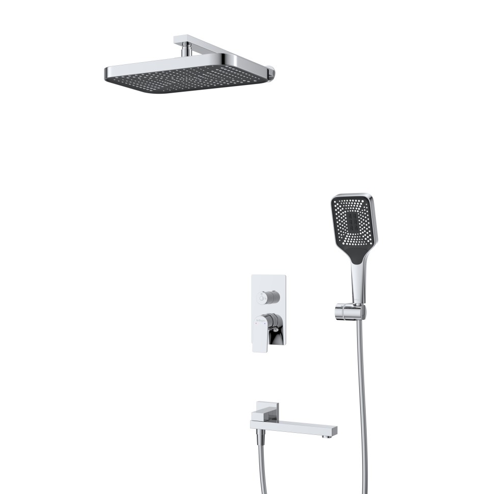 Душевой комплект встраиваемый с изливом BelBagno DUE-VDSET-CRM