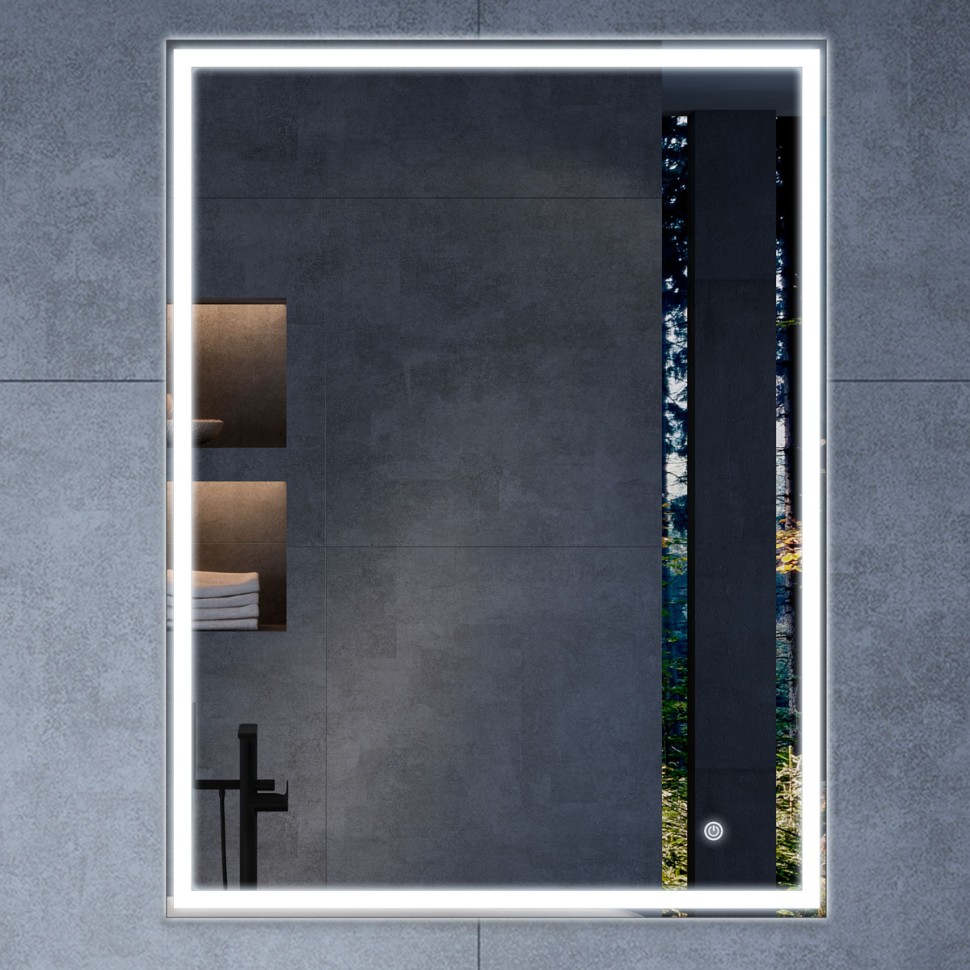 Зеркало LED VLM-3VN700 700х800 c сенсорным выключателем и диммером