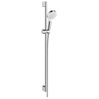Душевой набор Hansgrohe Crometta: штанга 900 мм, ручной душ, 1jеt (Rаin), шланг, цвет: белый/хром 26537400