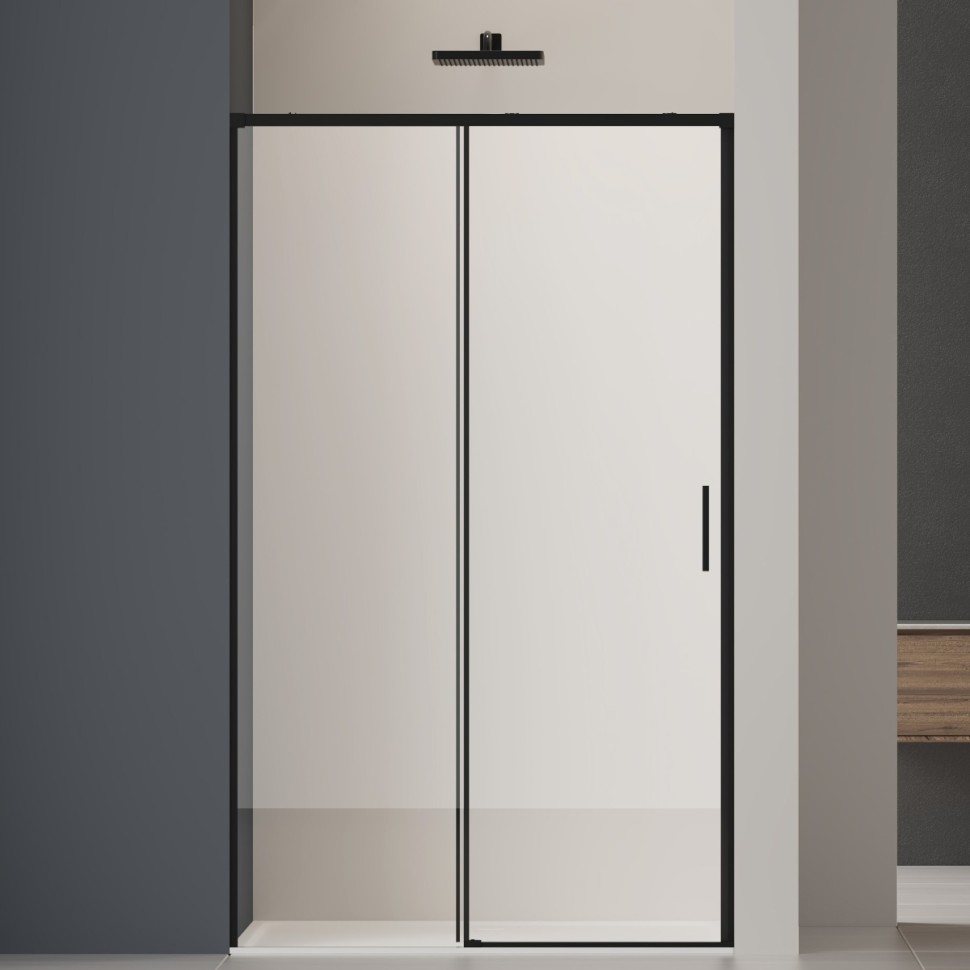 Душевая дверь Soft 2 VDS-3SO2100CLB, 1000, черный, стекло прозрачное