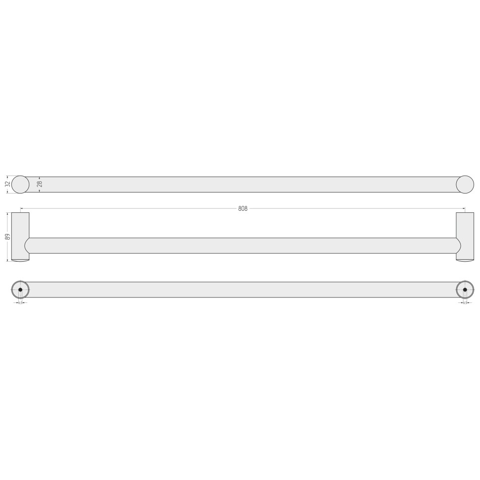 Поручень прямой d 28 мм / L 800