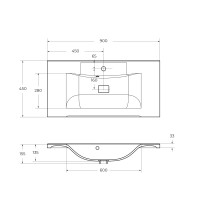 Раковина из литьевого мрамора BelBagno BB900/450-LV-MR-PR