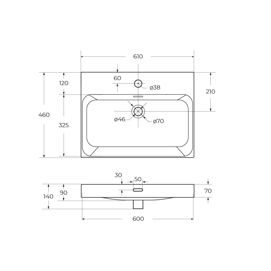 Керамическая раковина BelBagno BB-8078-60