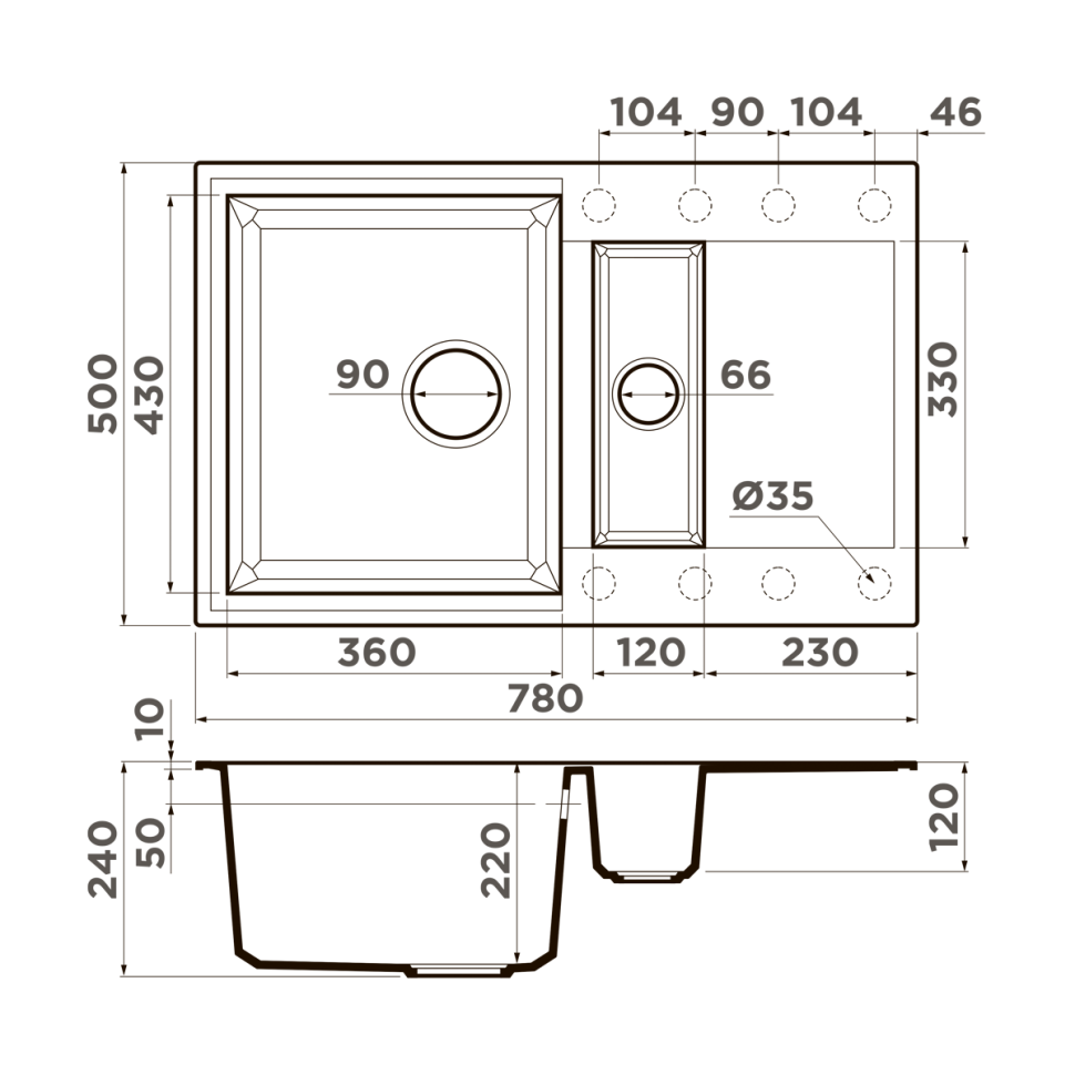 Кухонная мойка Omoikiri Sakaime 78-2-SA Tetogranit/бежевый