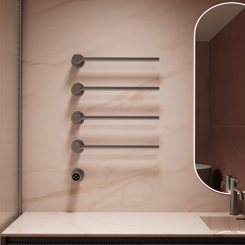 Полотенцесушитель электрический Vincea VTD-2H1GM, вороненая сталь, таймер