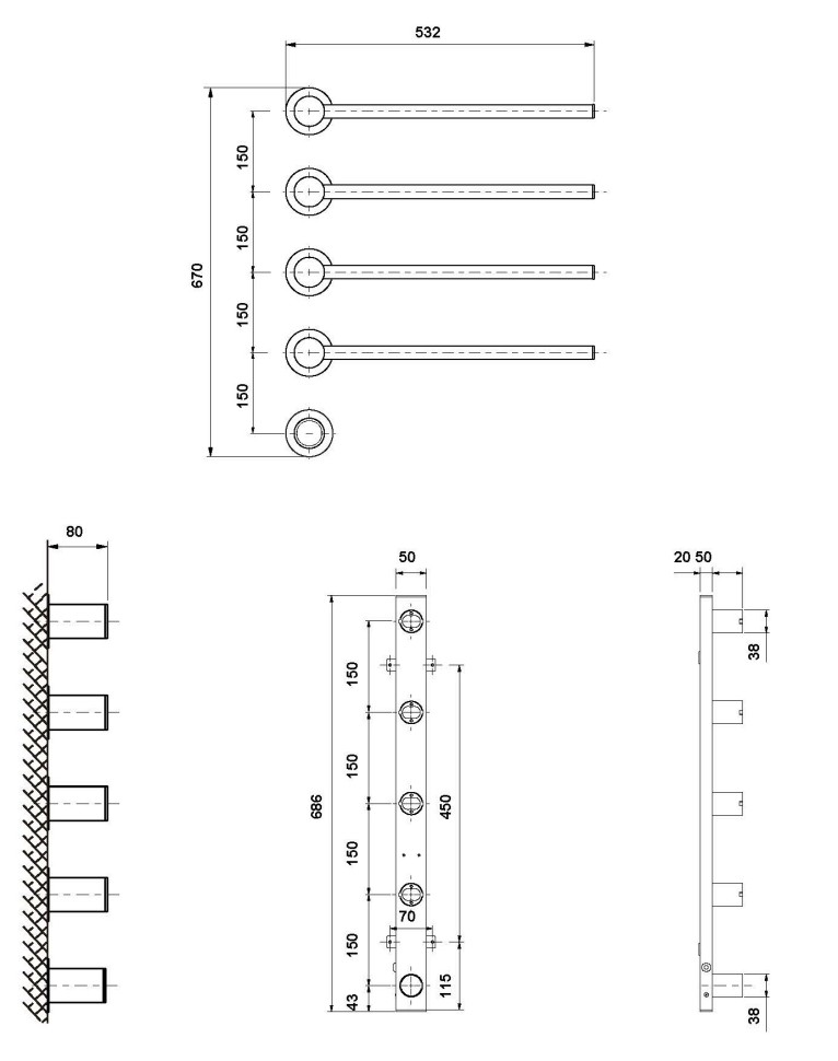 Полотенцесушитель электрический Vincea VTD-2H1GM, вороненая сталь, таймер