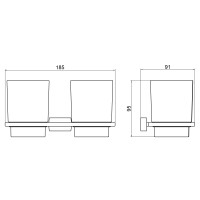 Стакан для зубных щеток двойной Timo Torne 43034/00 хром