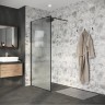 Душевая перегородка Niagara Nova NG-781-10BLACK (100х200) черный матовый,стекло эффект битого стекла,1 место