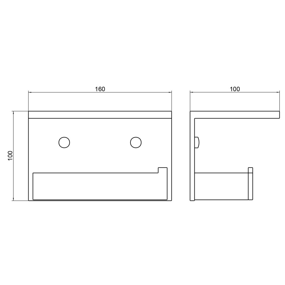 Бумагодержатель с полкой для телефона Timo Petruma 15243/00 хром