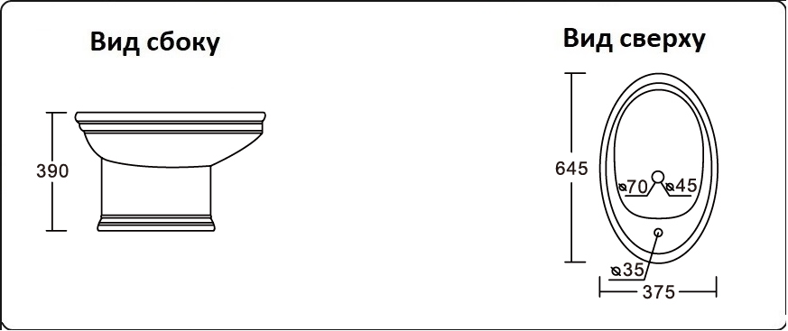 Биде напольное CeramaLux 2051