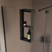 Полка для душевого ограждения Grange, 508x102x204, чёрный матовый