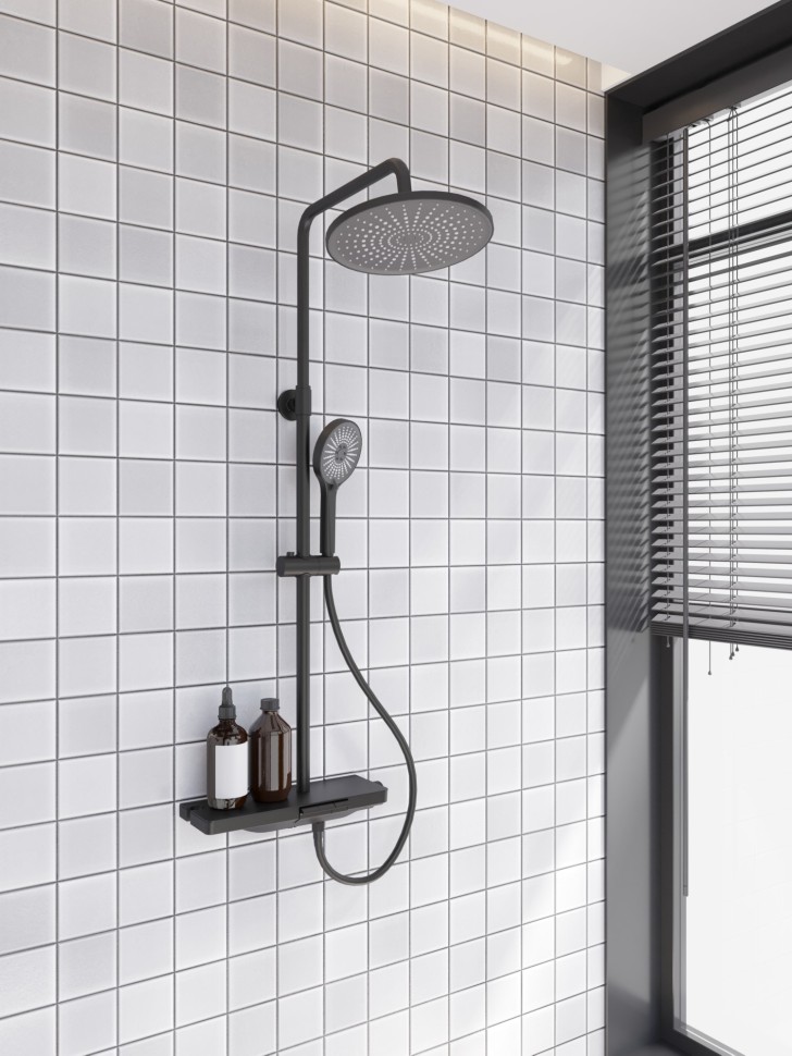 Душевая стойка ENNA, чёрный матовый