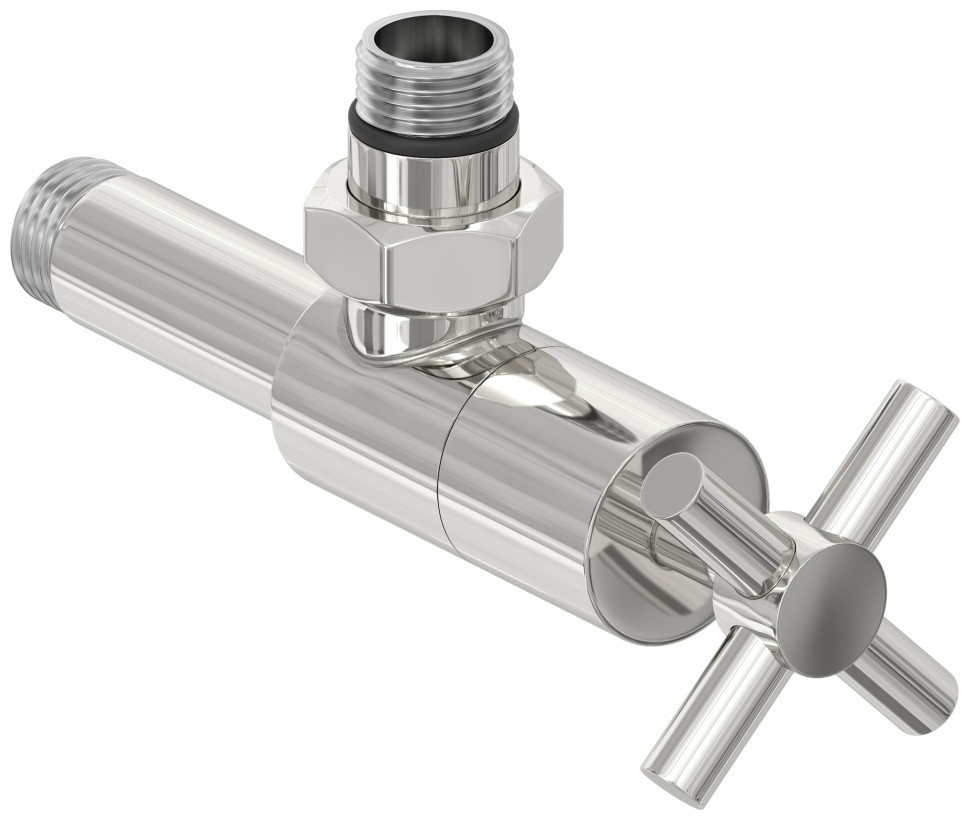 Вентиль угловой крест (G 1/2" НР х G 1/2" НР)