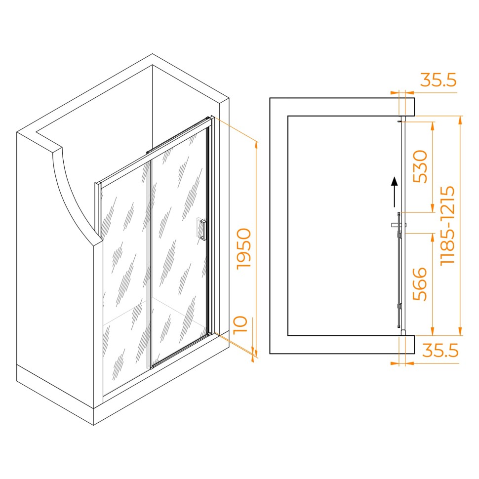 Душевая дверь RGW PA-017 (Матовое-Сатинат, 1200)