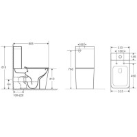 Унитаз напольный безободковый Ceramalux RIMLESS 2171-1 цвет белый