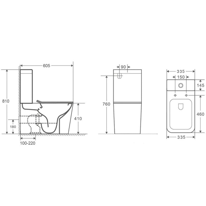Унитаз напольный безободковый Ceramalux RIMLESS 2171-1 цвет белый
