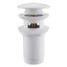 Донный клапан ABBER AF0009W для раковины с переливом, клик-клак, белый