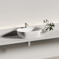 Раковина CERAMICANOVA Twist накладная овальной формы 500x300x140 белый матовый CN12001MW