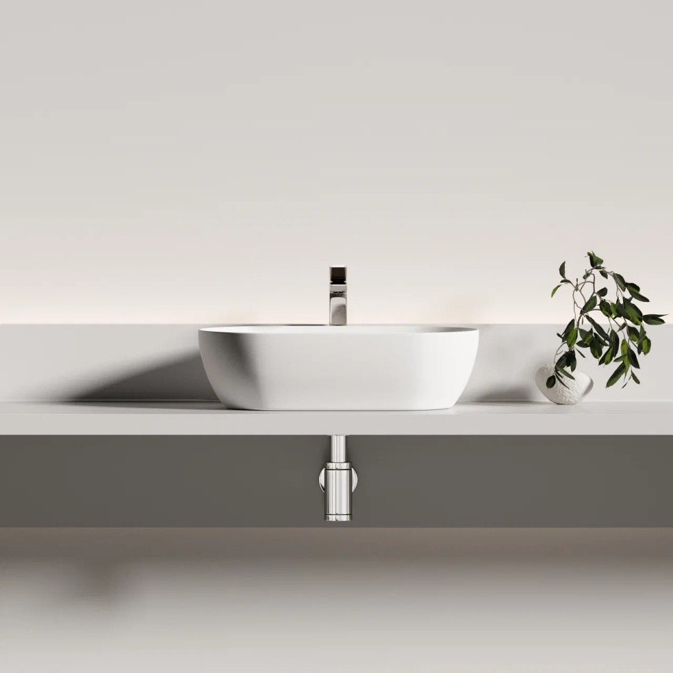 Раковина CERAMICANOVA Twist накладная овальной формы 500x300x140 белый матовый CN12001MW