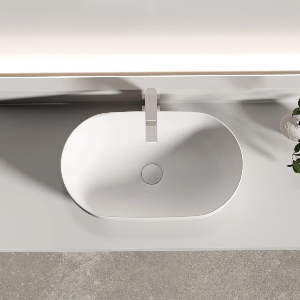 Раковина CERAMICANOVA Twist накладная овальной формы 500x300x140 белый матовый CN12001MW
