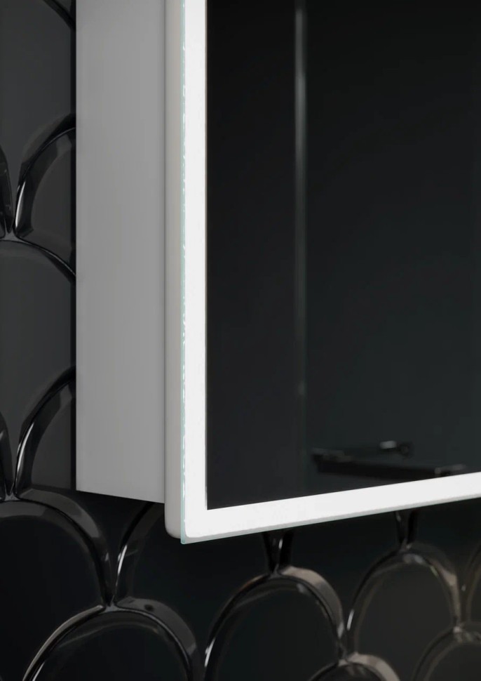 Зеркальный шкаф для ванной комнаты SANCOS Cube 600х140х800 с подсветкой, арт.CU600