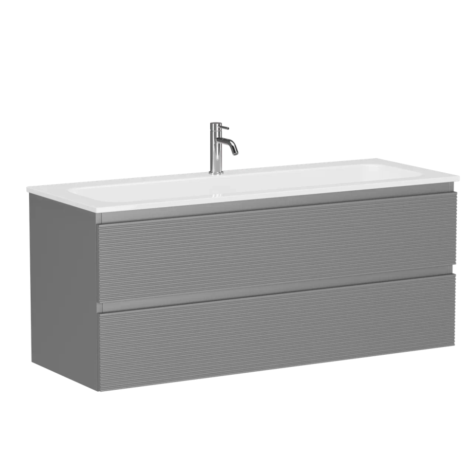 Тумба подвесная SANCOS Folk 1195х445х500, c двумя ящиками оснащенными доводчиками, Ergraut soft, арт.FL120ES