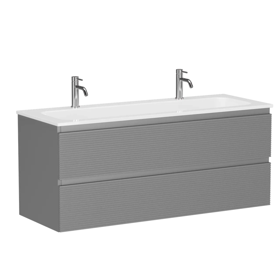 Тумба подвесная SANCOS Folk 1195х445х500, c двумя ящиками оснащенными доводчиками, Ergraut soft, арт.FL120ES