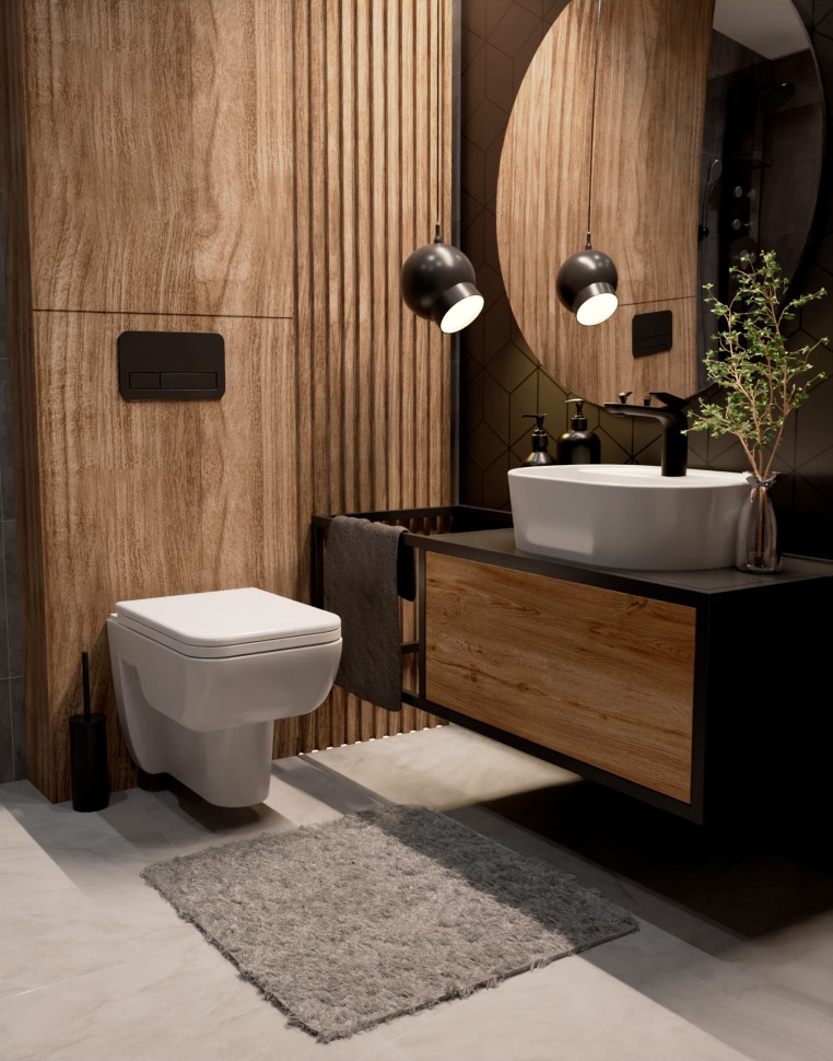 AQM2007 Унитаз подвесной с сиденьем SoftClose, технология смыва Rimless. 550х350х375