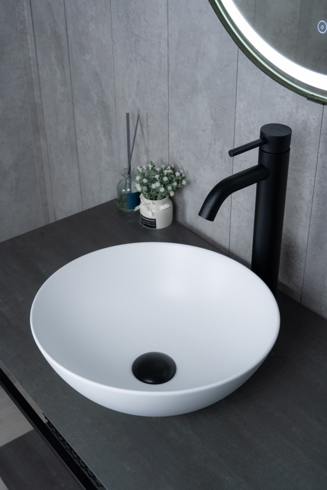 Раковина Gid 9081wm 51244 накладная белая матовая 36x36x14