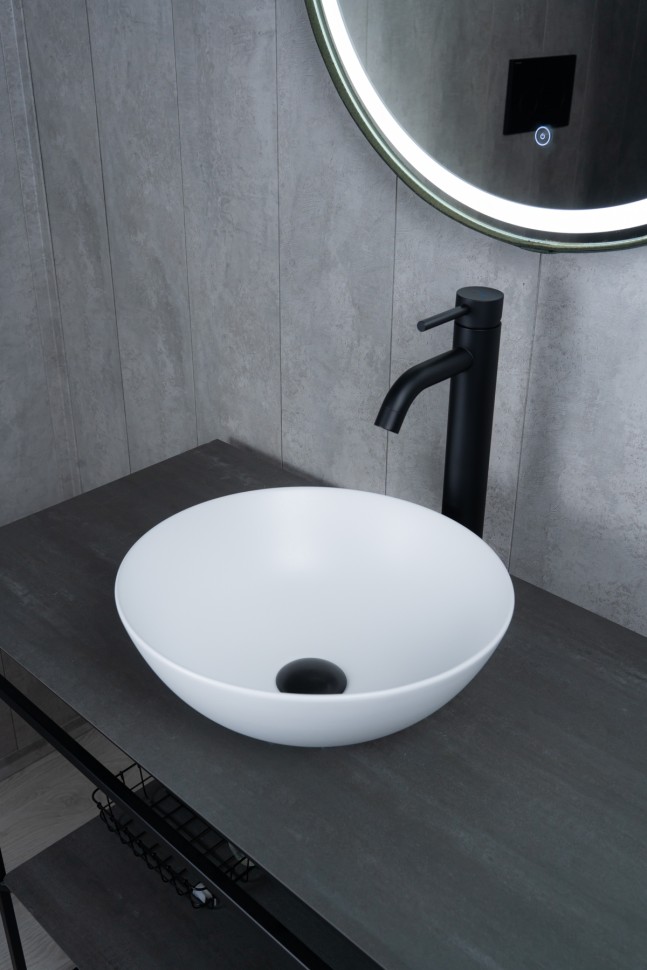 Раковина Gid 9081wm 51244 накладная белая матовая 36x36x14