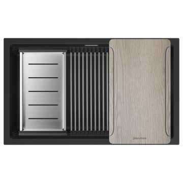 Мойка LUMI-MULTI SINK 74 UNI, IT-GRANIT, LU-MULTI 74-AN, антрацит, 740х450, Paulmark