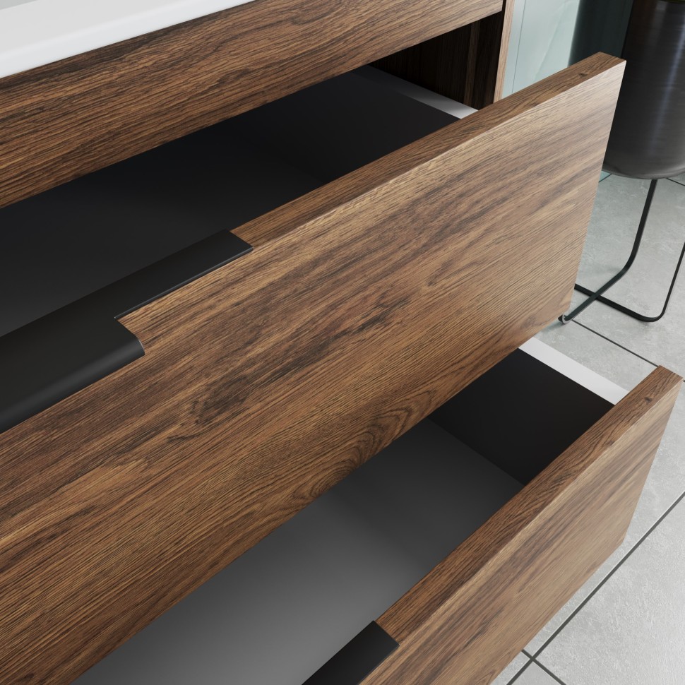 База под раковину Vincea  Chiara 2D 1000 подвесная, 2 выкатных ящика soft-close, С.Oak