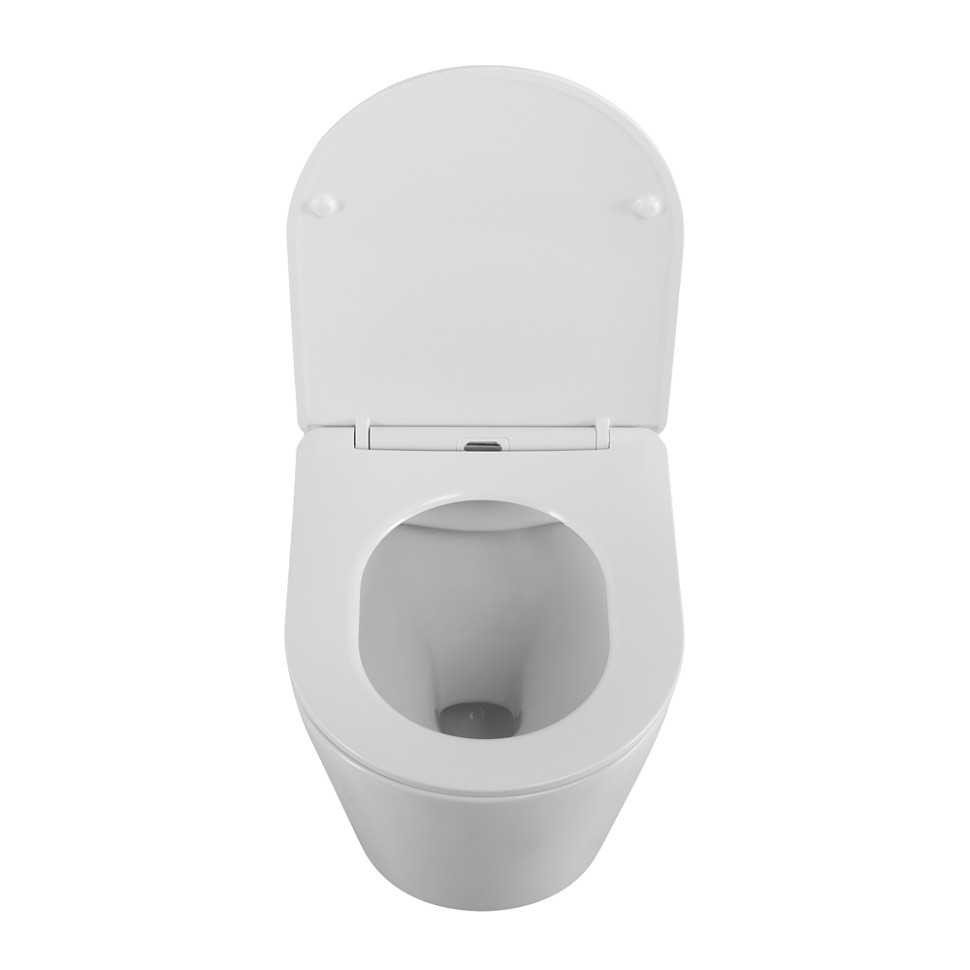 Унитаз подвесной безободковый с сиденьем BelBagno FLAY-R BB053CHR/SC