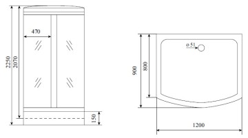 Timo Lux T-7715 душевая кабина 120*90*225