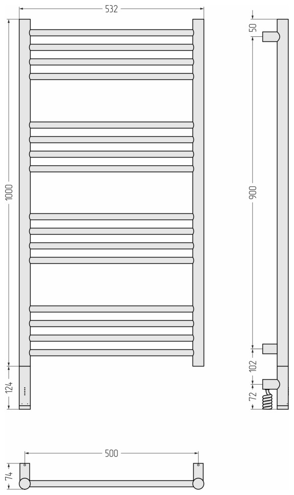 Богема 3.1 прямая 1000х500 МЭМ левый