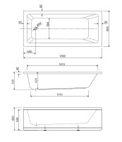 Акриловая ванна CEZARES PLANE SOLO MINI-180-80-42-W37