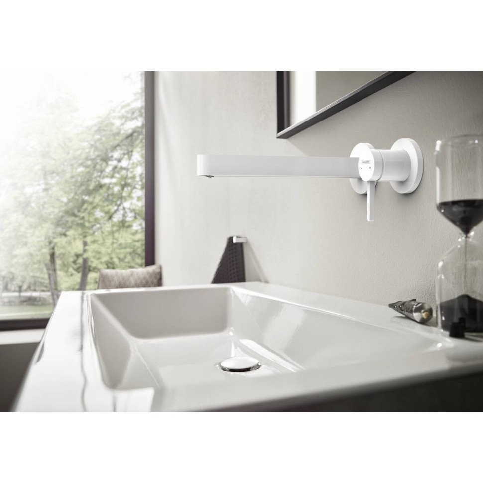 Смеситель для раковины Hansgrohe Finoris (76050700) скрытого монтажа, белый матовый