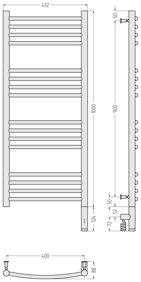 Богема 3.0 выгнутая 1000х400 МЭМ правый
