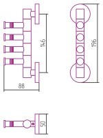 Держатель полотенец ВЕЕР-4 поворотный / L 88 (Золото)
