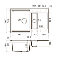 Кухонная мойка Omoikiri Sakaime 78-2-WH Tetogranit/белый