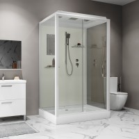 Душевая кабина Niagara Standart ST100/80/15Q (100х80х215) прямоугольник,поддон 15см,распашная,проф.белый,3 места