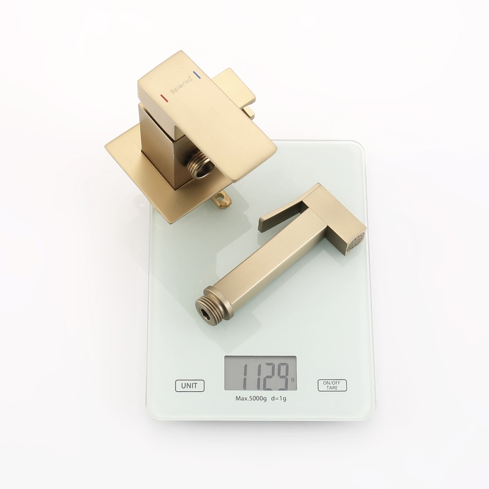 Смеситель Splenka встраиваемый с гигиеническим душем S98.52.03 Золотой сатин