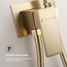 Смеситель Splenka встраиваемый с гигиеническим душем S98.52.03 Золотой сатин